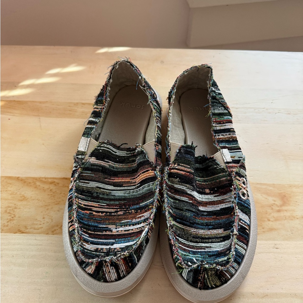 Sanuks Multicolor Patterned Slip-Ons